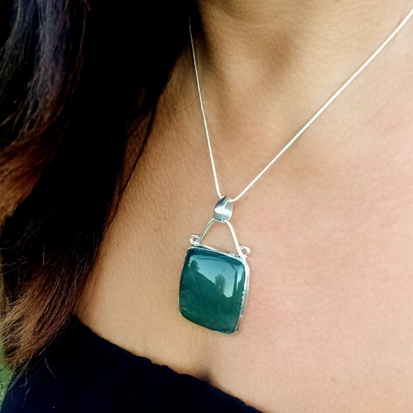 Dreamgems Jewelry - Genuine Bloodstone Gemstone Necklace 925